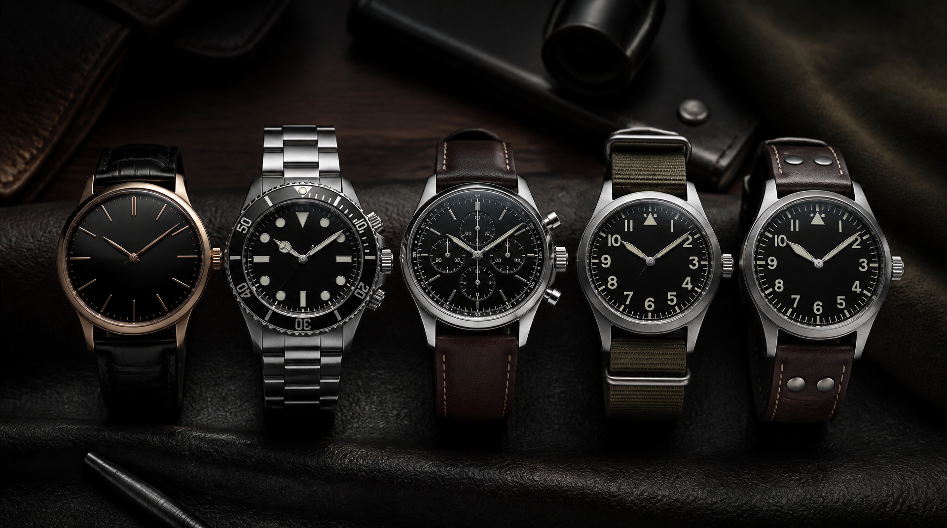 Featured image for Watch Styles Explained: Dress, Diver, Chronograph, Field & Pilot Watches